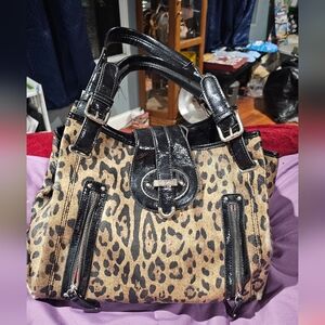 Leopard Print Tote Bag with Black Trim